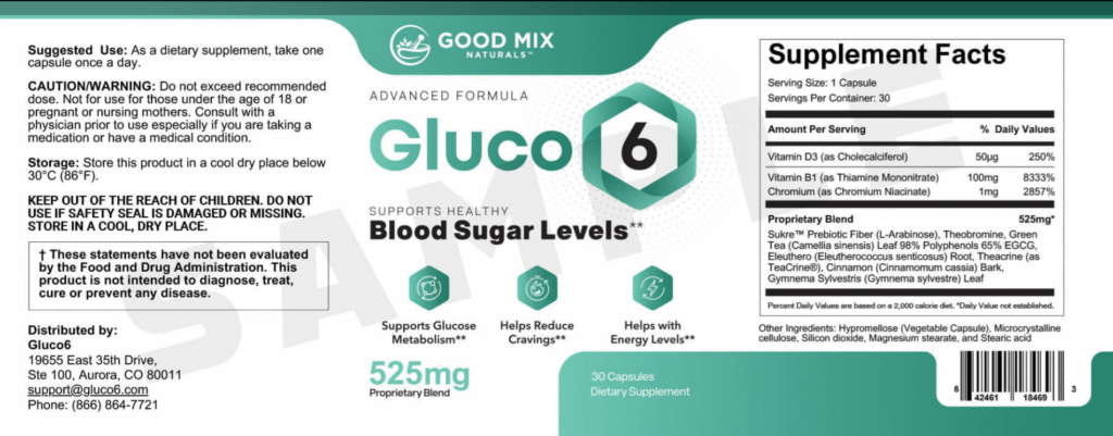 Gluco6 supplement