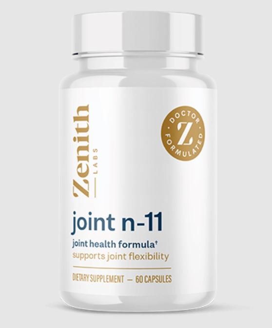 a bottle of Zenith Labs Joint N-11 joint health formula.